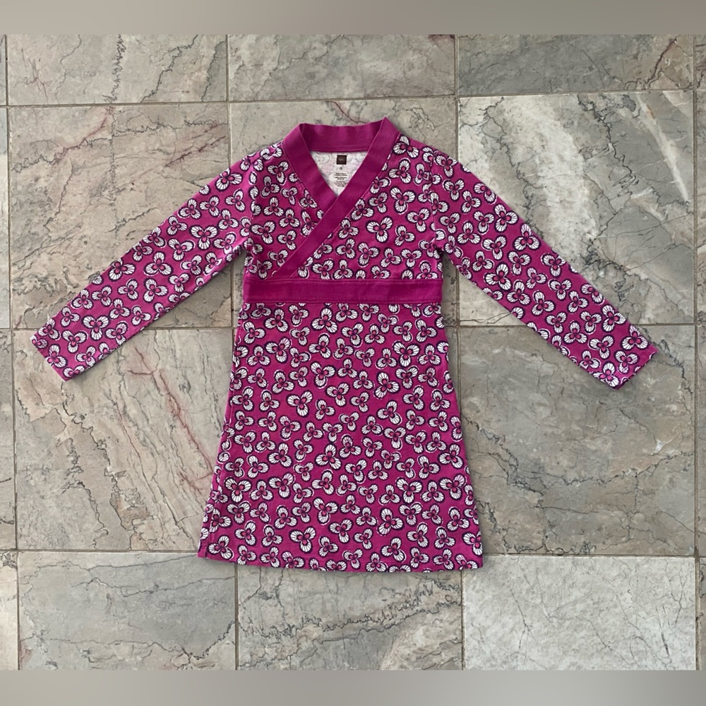 Tea Collection of Two Fuchsia Size 5 Floral Dresses Both in Excellent Condition - Picture 8 of 15